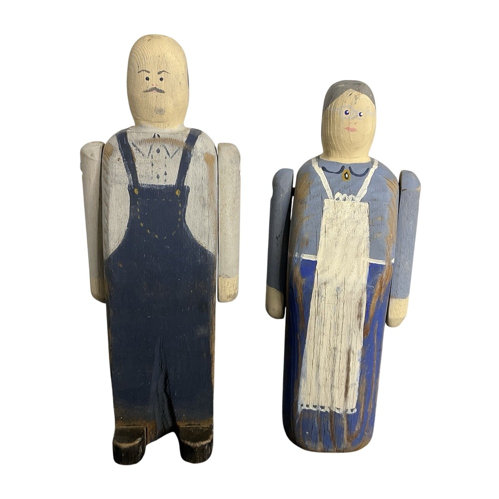 Vintage Wolf Creek Wood Folk Art Americana Primitive Figures Farmer 10"